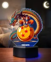 Lampka Dragon Ball Z Goku Shenron LED 3D Personalizowana Imię Prezent Anime Manga
