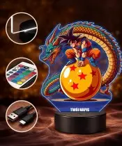 Lampka Dragon Ball Z Goku Shenron LED 3D Personalizowana Imię Prezent Anime Manga