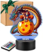 Lampka Dragon Ball Z Goku Shenron LED 3D Personalizowana Imię Prezent Anime Manga