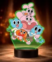 Lampka Niesamowity Świat Gumballa LED 3D Personalizowana Imię Prezent dla Dziecka