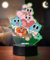 Lampka Niesamowity Świat Gumballa LED 3D Personalizowana Imię Prezent dla Dziecka