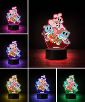 Lampka Niesamowity Świat Gumballa LED 3D Personalizowana Imię Prezent dla Dziecka