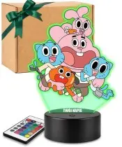 Lampka Niesamowity Świat Gumballa LED 3D Personalizowana Imię Prezent dla Dziecka