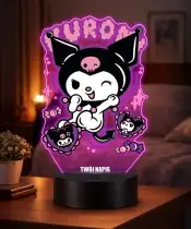Lampka Kuromi Sanrio LED 3D Personalizowana z Imieniem Prezent dla Dziewczynki