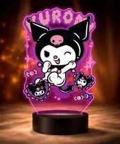 Lampka Kuromi Sanrio LED 3D Personalizowana z Imieniem Prezent dla Dziewczynki