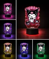 Lampka Kuromi Sanrio LED 3D Personalizowana z Imieniem Prezent dla Dziewczynki