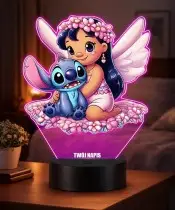 Lampka Lilo i Stitch LED 3D Personalizowana z Imieniem Prezent dla Dziewczynki