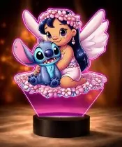 Lampka Lilo i Stitch LED 3D Personalizowana z Imieniem Prezent dla Dziewczynki