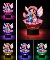 Lampka Lilo i Stitch LED 3D Personalizowana z Imieniem Prezent dla Dziewczynki