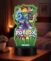 Lampka Roblox 67 LED 3D Personalizowana z Imieniem Prezent dla Gracza