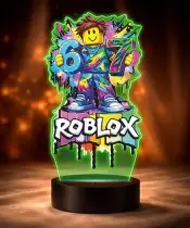 Lampka Roblox 67 LED 3D Personalizowana z Imieniem Prezent dla Gracza