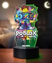 Lampka Roblox 67 LED 3D Personalizowana z Imieniem Prezent dla Gracza