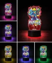 Lampka Roblox 67 LED 3D Personalizowana z Imieniem Prezent dla Gracza