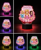 Lampka Roblox Dress To Impress LED 3D Personalizowana z Imieniem Prezent dla Dziewczynki