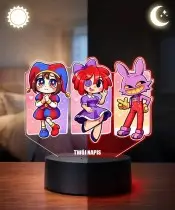 Lampka Amazing Digital Circus LED 3D Personalizowana z Imieniem Prezent dla Dziecka