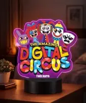 Lampka The Amazing Digital Circus LED 3D Personalizowana z Imieniem Prezent