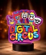 Lampka The Amazing Digital Circus LED 3D Personalizowana z Imieniem Prezent