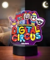 Lampka The Amazing Digital Circus LED 3D Personalizowana z Imieniem Prezent
