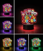 Lampka The Amazing Digital Circus LED 3D Personalizowana z Imieniem Prezent