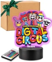 Lampka The Amazing Digital Circus LED 3D Personalizowana z Imieniem Prezent