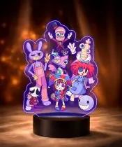 Lampka The Amazing Digital Circus Pomni Jax LED 3D Personalizowana z Imieniem