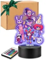 Lampka The Amazing Digital Circus Pomni Jax LED 3D Personalizowana z Imieniem