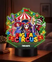 Lampka The Amazing Digital Circus LED 3D Personalizowana z Imieniem Pomni Jax Prezent