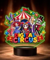 Lampka The Amazing Digital Circus LED 3D Personalizowana z Imieniem Pomni Jax Prezent