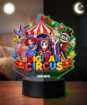 Lampka The Amazing Digital Circus LED 3D Personalizowana z Imieniem Pomni Jax Prezent