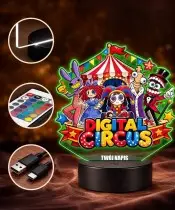 Lampka The Amazing Digital Circus LED 3D Personalizowana z Imieniem Pomni Jax Prezent