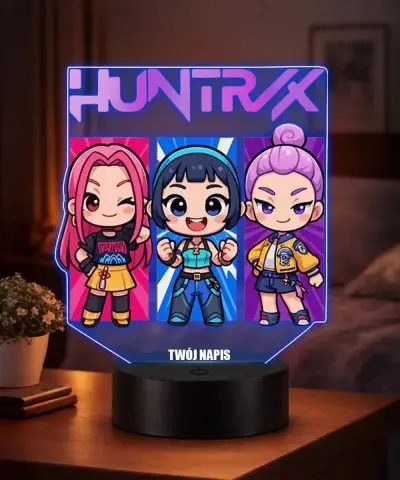 Lampka Huntrix Chibi LED 3D Personalizowana Imię Prezent