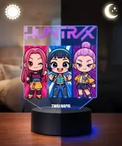 Lampka Huntrix Chibi LED 3D Personalizowana Imię Prezent