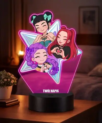 Lampka Huntrix Gwiazda LED 3D Personalizowana z Imieniem
