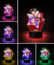 Lampka Huntrix Gwiazda LED 3D Personalizowana z Imieniem