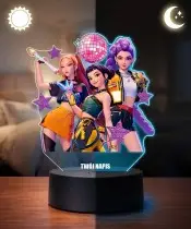 Lampka Huntrix Gwiazdy Pop LED 3D Personalizowana Imię