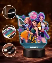 Lampka Huntrix Gwiazdy Pop LED 3D Personalizowana Imię