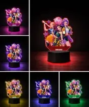 Lampka Huntrix Gwiazdy Pop LED 3D Personalizowana Imię
