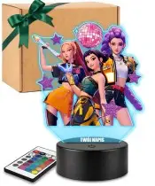 Lampka Huntrix Gwiazdy Pop LED 3D Personalizowana Imię