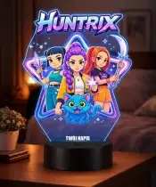 Lampka Huntrix LED 3D Personalizowana z Imieniem Prezent dla Dziewczynki
