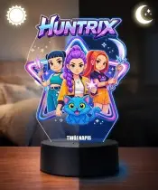Lampka Huntrix LED 3D Personalizowana z Imieniem Prezent dla Dziewczynki