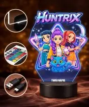 Lampka Huntrix LED 3D Personalizowana z Imieniem Prezent dla Dziewczynki
