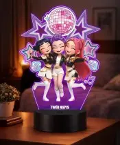 Lampka Huntrix KPop LED 3D Personalizowana z Imieniem Prezent