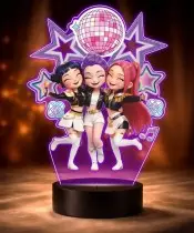 Lampka Huntrix KPop LED 3D Personalizowana z Imieniem Prezent