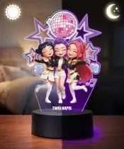 Lampka Huntrix KPop LED 3D Personalizowana z Imieniem Prezent
