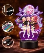 Lampka Huntrix KPop LED 3D Personalizowana z Imieniem Prezent