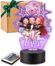 Lampka Huntrix KPop LED 3D Personalizowana z Imieniem Prezent
