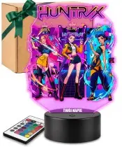Lampka LED 3D Huntrix Personalizowana z Imieniem Napisem Prezent dla Dziewczynki Fanów Huntrix K-Pop