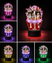 Lampka LED 3D Huntrix Personalizowana z Imieniem Napisem Prezent dla Fanki K-Pop