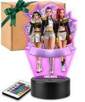 Lampka LED 3D Huntrix Personalizowana z Imieniem Napisem Prezent dla Fanki K-Pop