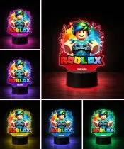 Lampka LED 3D Roblox Gracz Personalizowana Imię Prezent dla Dziecka Gamer
